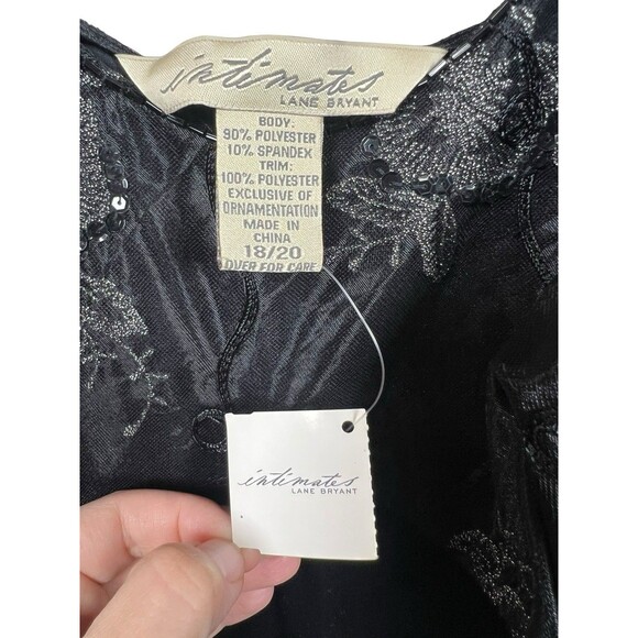 Lane Bryant NWT Babydoll Empire 18/20 Black Velvet Slip Dress Sequin Whimsigoth - Picture 10 of 16